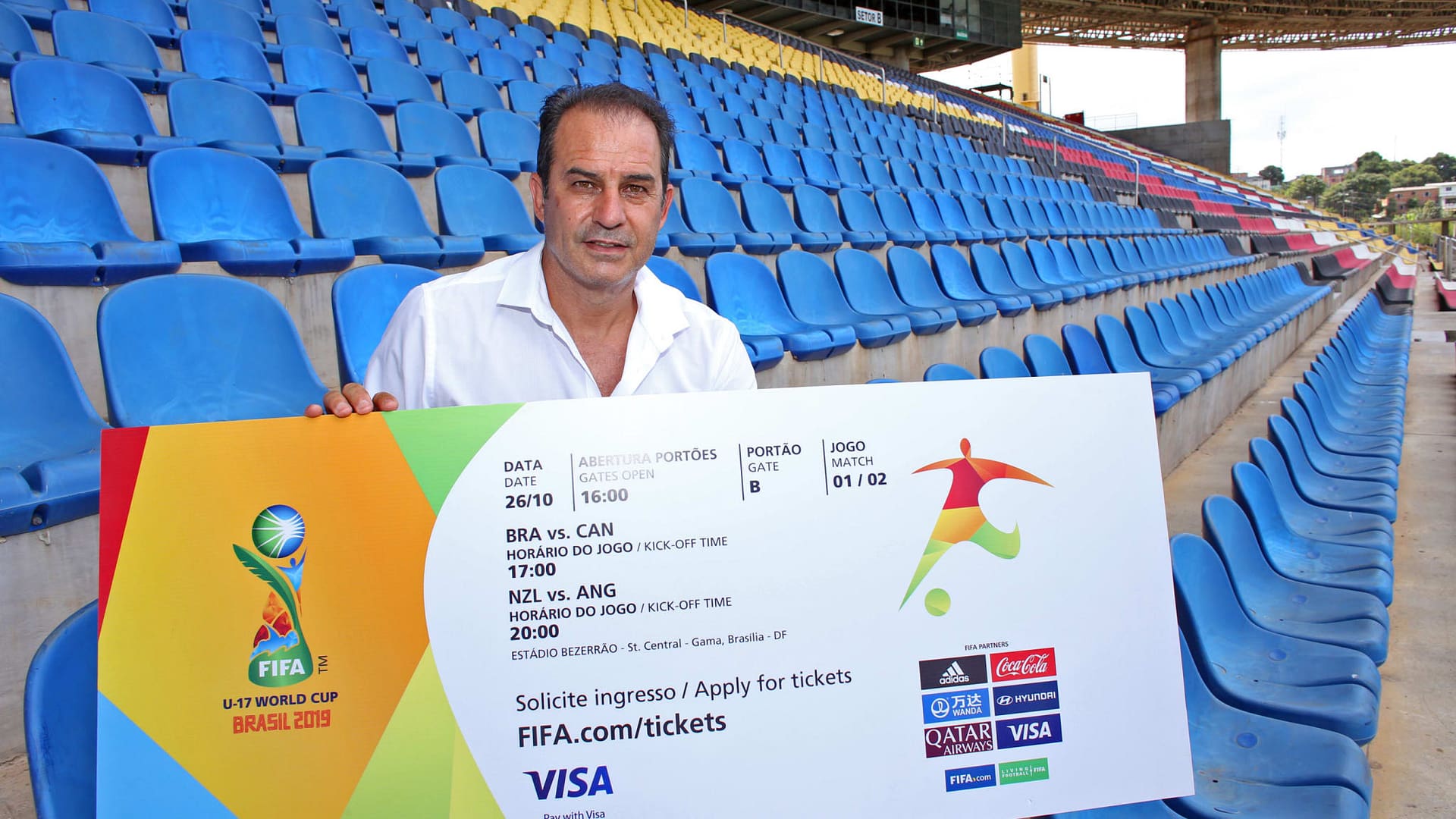 Former Brazilian player André Cruz in Kléber Andrade Stadium, one of the U-17 World Cup venues